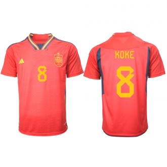 Herren Fußballbekleidung Spanien Koke #8 Heimtrikot WM 2022 Kurzarm